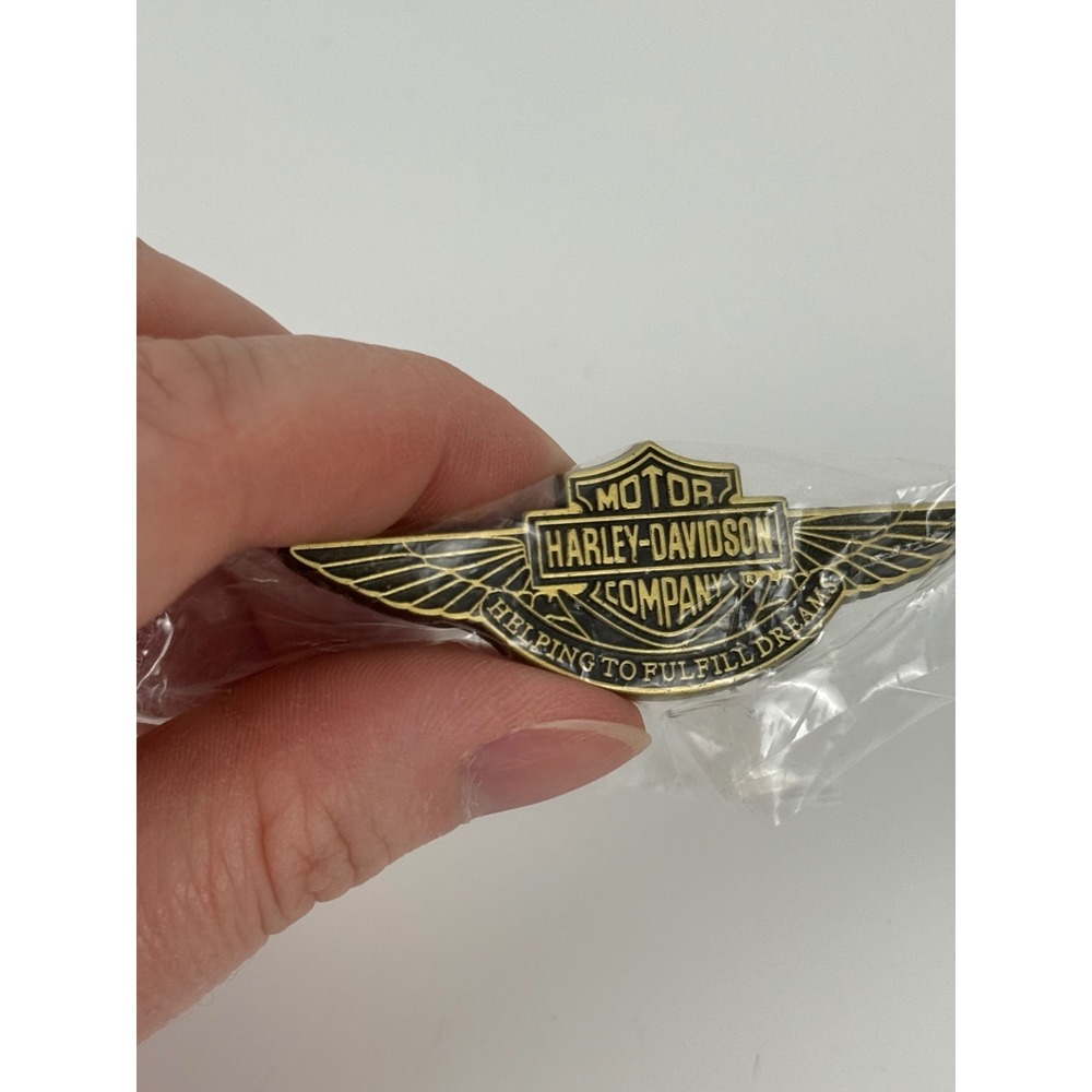 Harley-Davidson Helping to Fulfill Dreams Winged Logo Pin 2007 Antique Brass